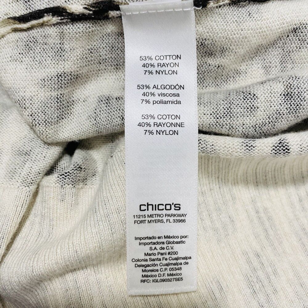 CHICO'S 1 / M / 8 Cheetah Animal Print Cardigan Sweater Single button classic - Picture 9 of 9